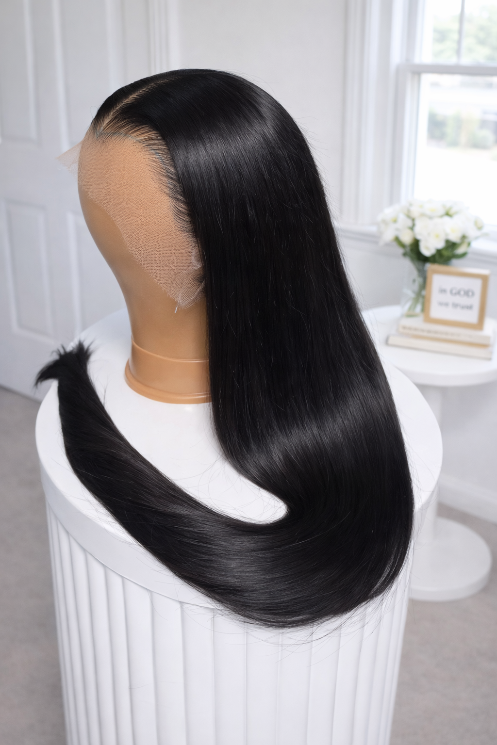 Long Straight Silky Wig Human Hair