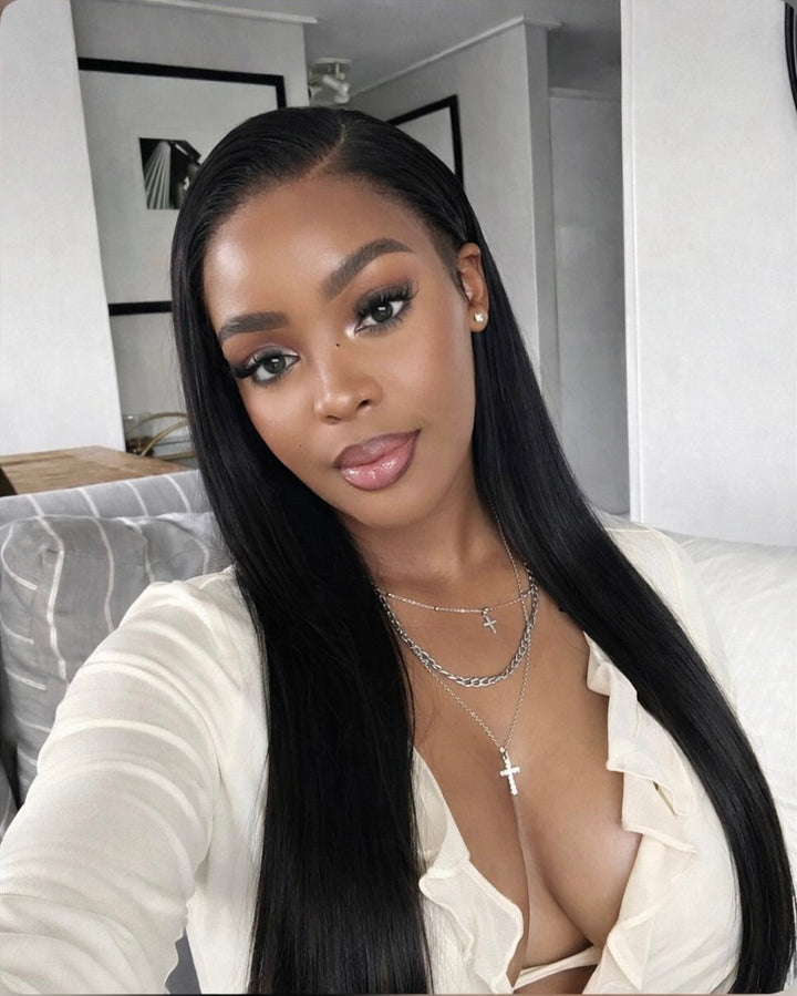 Long Straight Silky Wig Human Hair