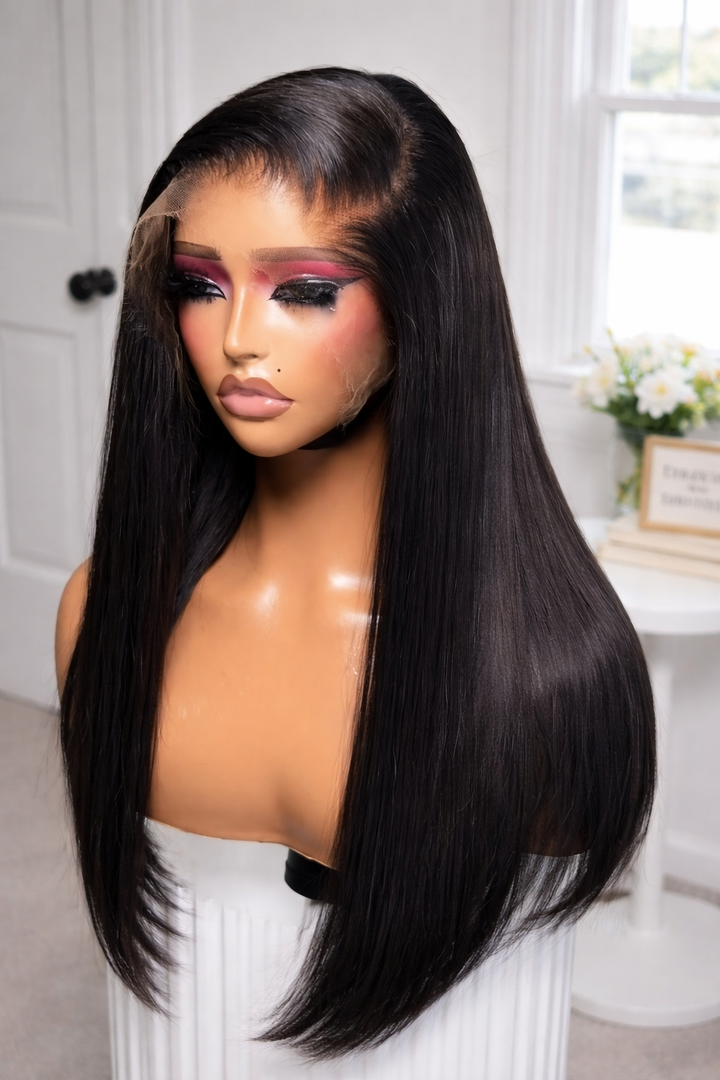 Long Straight Silky Wig Human Hair