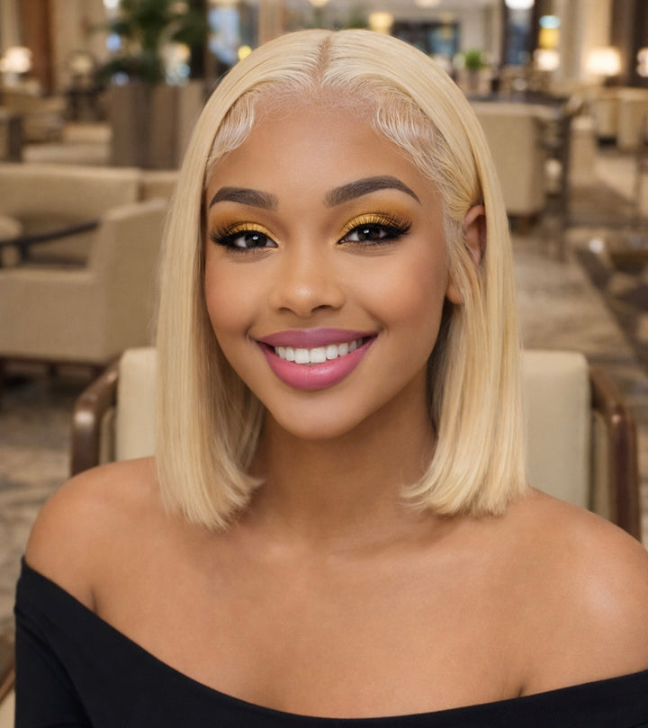 Blonde 613 Bob Human Hair  Pre-Plucked Ready to Wear