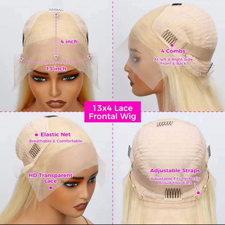 Blonde 613 Bob Human Hair  Pre-Plucked Ready to Wear