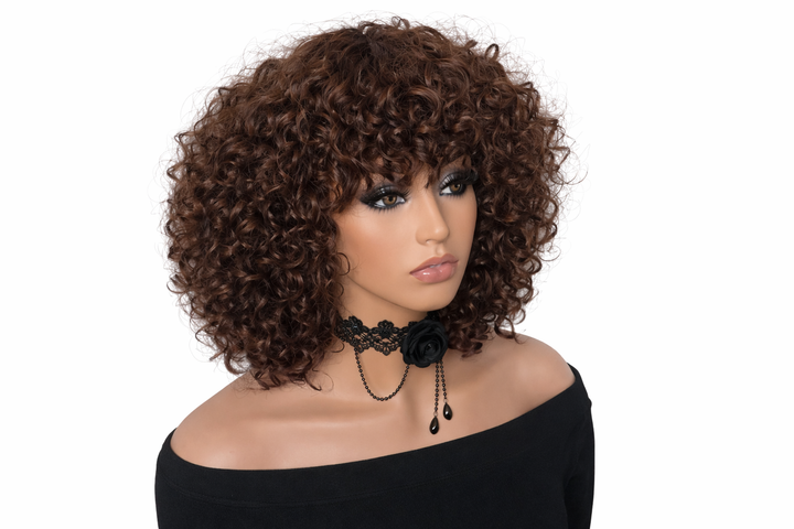 Full Curly Bob Glueless Wigs Human Hair