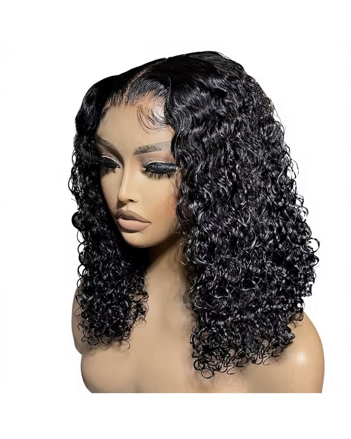 Wavy Curly Short Bob Glueless Wigs Ready To Wear Wigs Human Hair wet And Wavy